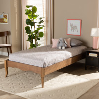 Baxton Studio MG97132-Ash Walnut-Twin-Frame Baxton Studio Marieke Vintage French Inspired Ash Walnut Finished Wood Twin Size Platform Bed Frame